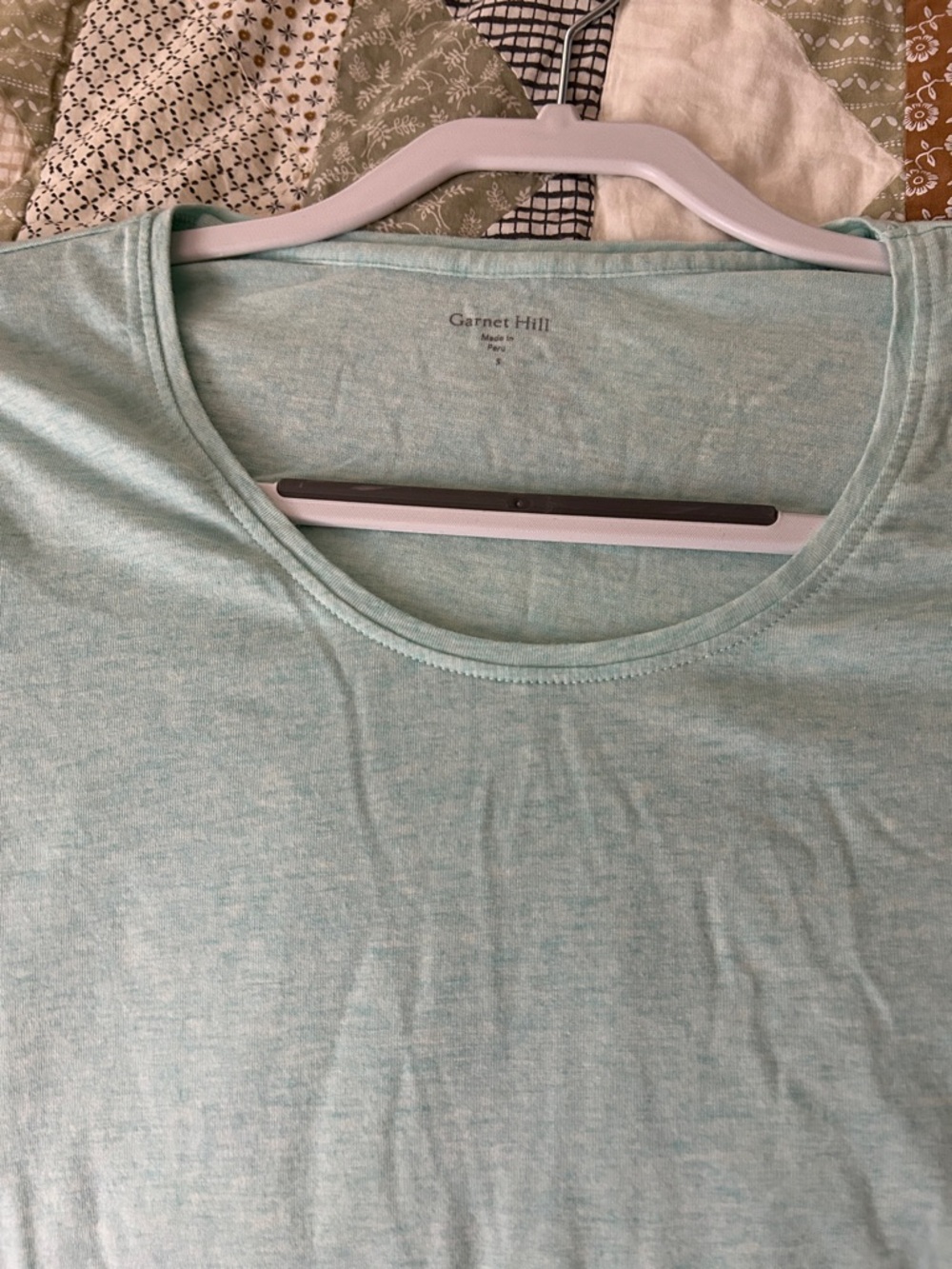 Garnet Hill Mint Color Lightweight Scoop Neck Tee - Picture 4 of 7